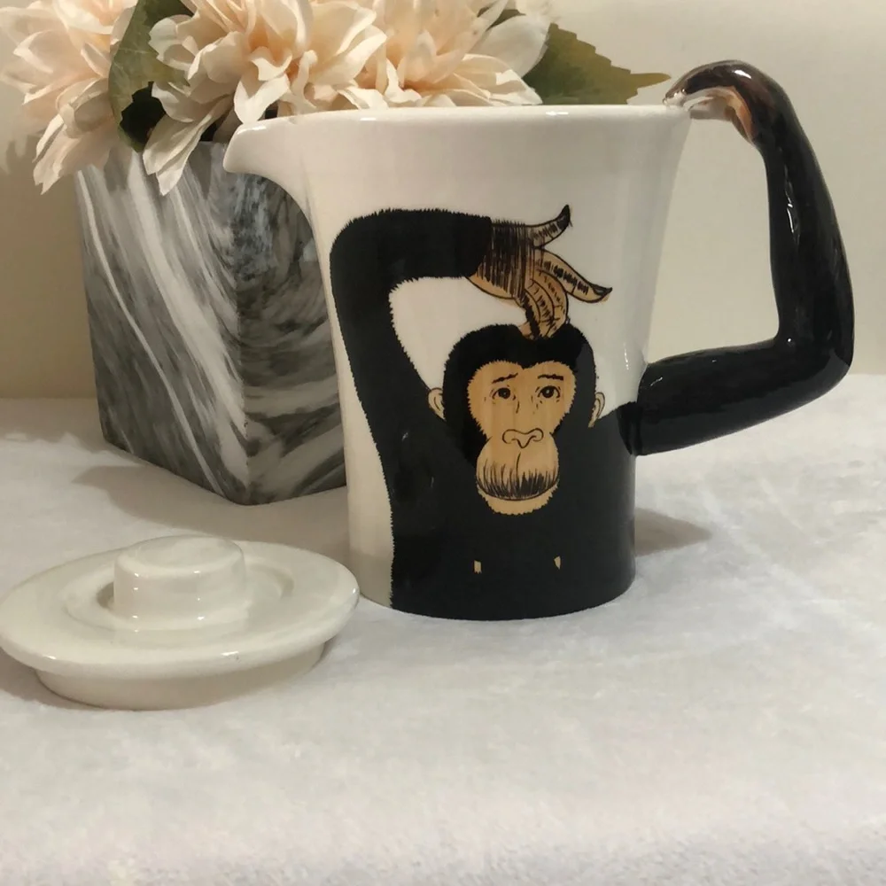 Pier 1 Imports Monkey Ceramic Tea Pot